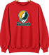 Sacramento Baseball Stealie Grateful Dead Crewneck — Sacramento Athletics — Red