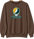 Sacramento Baseball Stealie Grateful Dead Crewneck — Sacramento Athletics — Brown