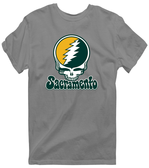 Sacramento Baseball Stealie Grateful Dead T-Shirt — Sacramento Athletics — Dark Heather