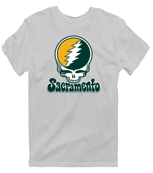 Sacramento Baseball Stealie Grateful Dead T-Shirt — Sacramento Athletics — Sport Grey