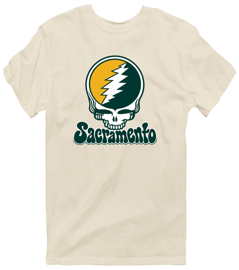Sacramento Baseball Stealie Grateful Dead T-Shirt — Sacramento Athletics — Sand