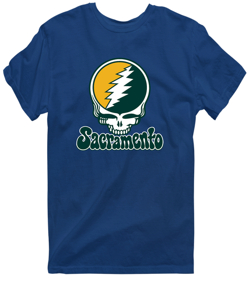 Sacramento Baseball Stealie Grateful Dead T-Shirt — Sacramento Athletics — Navy