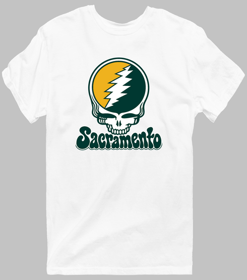 Sacramento Baseball Stealie Grateful Dead T-Shirt — Sacramento Athletics — White