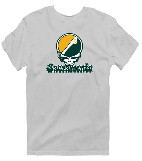 Sacramento Baseball Stealie Grateful Dead T-Shirt — Sacramento Athletics — Sport Grey