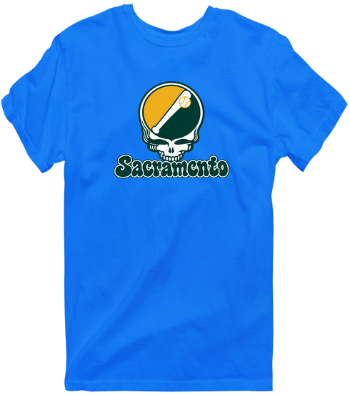 Sacramento Baseball Stealie Grateful Dead T-Shirt — Sacramento Athletics — Royal
