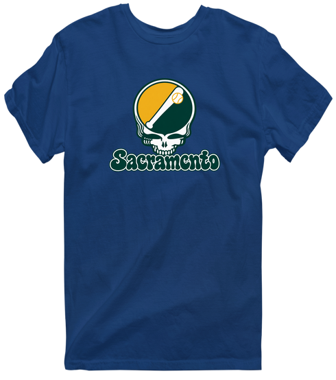 Sacramento Baseball Stealie Grateful Dead T-Shirt — Sacramento Athletics — Navy