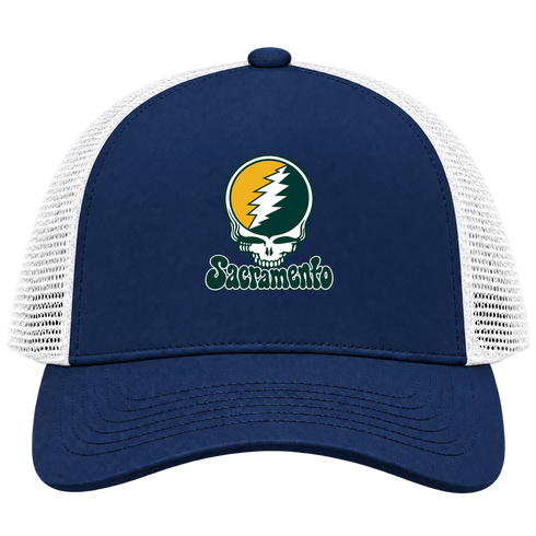Sacramento Baseball Stealie Grateful Dead Trucker Cap — Sacramento Athletics — Navy/White