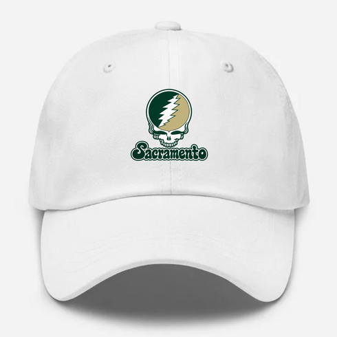 Sacramento Stealie Premium Unisex Dad Hat — Design: Sacramento State — White