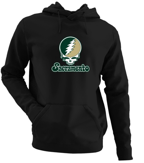 Sacramento Stealie Premium Unisex Hoodie — Design: Sacramento State — Black