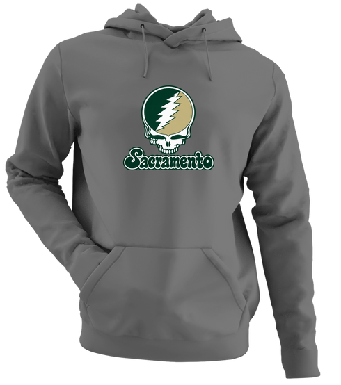 Sacramento Stealie Premium Unisex Hoodie — Design: Sacramento State — Charcoal