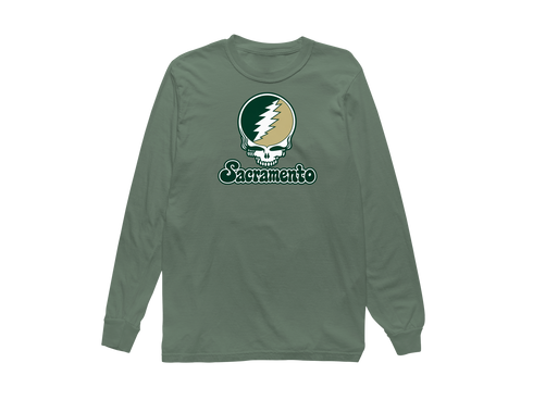 Sacramento Stealie Premium Unisex Long-Sleeve — Design: Sacramento State — Light Green