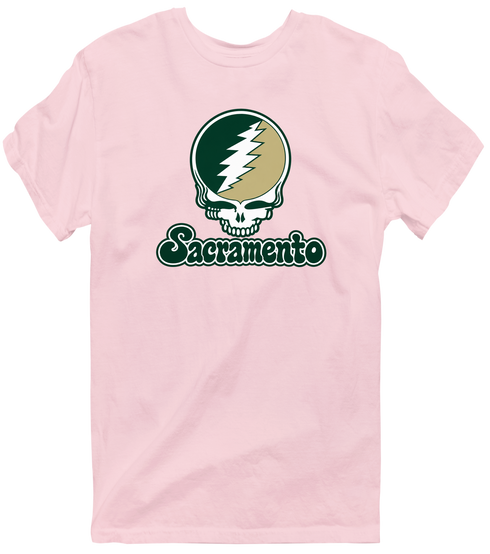 Sacramento Stealie Premium Unisex T-Shirt — Design: Sacramento State — Light Pink