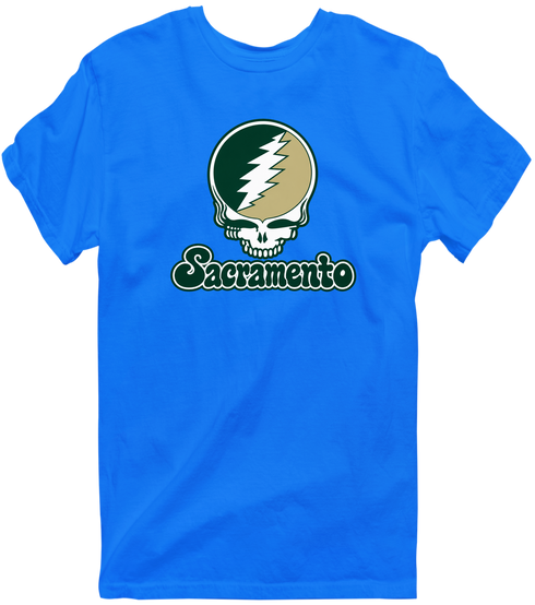 Sacramento Stealie Premium Unisex T-Shirt — Design: Sacramento State — Royal