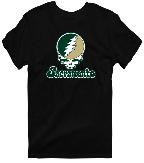 Sacramento Stealie Premium Unisex T-Shirt — Design: Sacramento State — Black