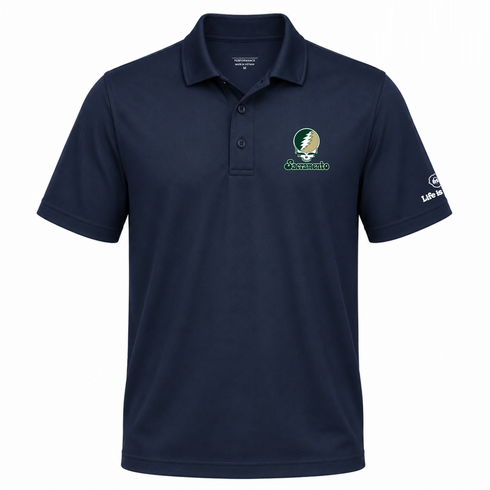 Sacramento Stealie Premium Unisex Polo — Design: Sacramento State — Navy