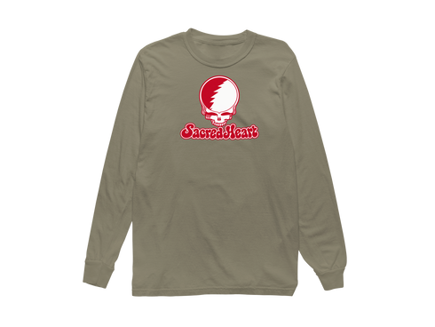 Sacred Heart Stealie Premium Unisex Long-Sleeve — Design: Sacred Heart University — Sandstone