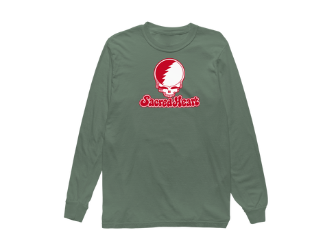 Sacred Heart Stealie Premium Unisex Long-Sleeve — Design: Sacred Heart University — Light Green