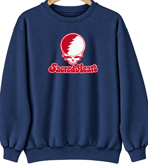 Sacred Heart Stealie Premium Unisex Crewneck — Design: Sacred Heart University — Navy