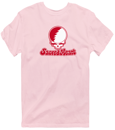 Sacred Heart Stealie Premium Unisex T-Shirt — Design: Sacred Heart University — Light Pink