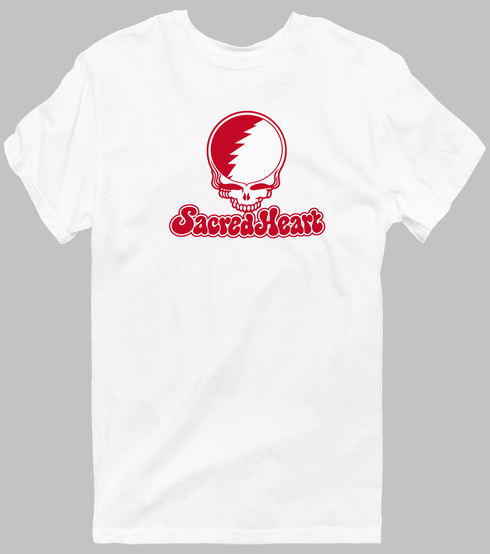 Sacred Heart Stealie Premium Unisex T-Shirt — Design: Sacred Heart University — White