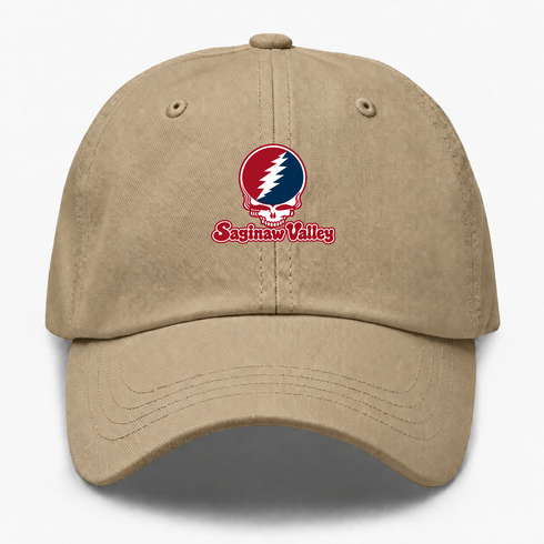 Saginaw Valley Stealie Premium Unisex Dad Hat — Design: Saginaw Valley State University — Khaki