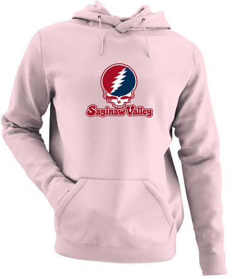 Saginaw Valley Stealie Premium Unisex Hoodie — Design: Saginaw Valley State University — Light Pink