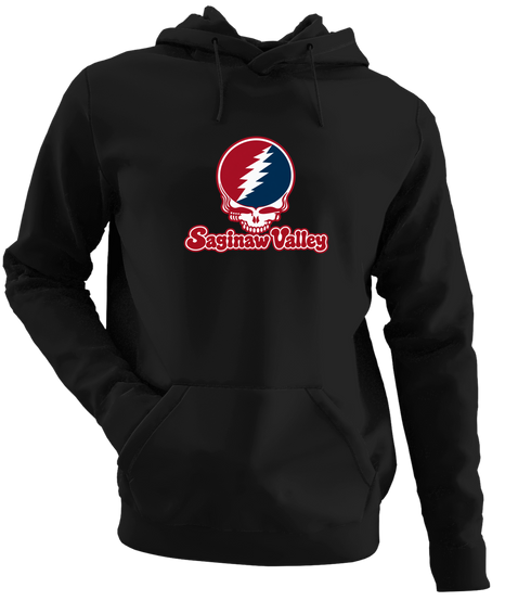 Saginaw Valley Stealie Premium Unisex Hoodie — Design: Saginaw Valley State University — Black