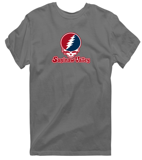 Saginaw Valley Stealie Premium Unisex T-Shirt — Design: Saginaw Valley State University — Charcoal