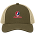 Saginaw Valley Stealie Premium Unisex Trucker Cap — Design: Saginaw Valley State University — Moss/Khaki