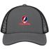 Saginaw Valley Stealie Premium Unisex Trucker Cap — Design: Saginaw Valley State University — Charcoal/Black