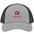 Saginaw Valley Stealie Premium Unisex Trucker Cap — Design: Saginaw Valley State University — Heather Grey/Black
