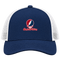 Saginaw Valley Stealie Premium Unisex Trucker Cap — Design: Saginaw Valley State University — Navy/White