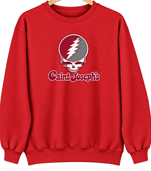 Saint Joseph’s Stealie Premium Unisex Crewneck — Design: Saint Joseph’s University — Red