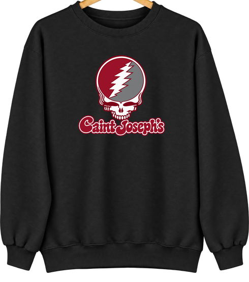 Saint Joseph’s Stealie Premium Unisex Crewneck — Design: Saint Joseph’s University — Black
