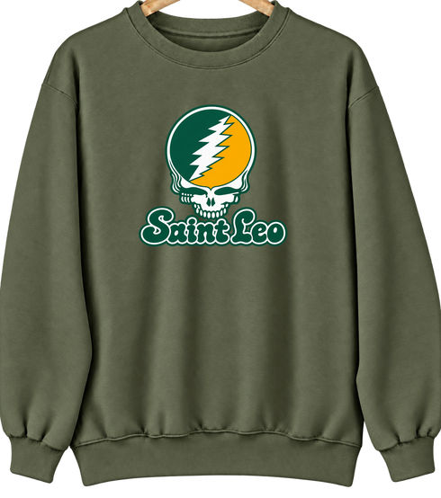 Saint Leo Stealie Premium Unisex Crewneck — Design: Saint Leo University — Military Green