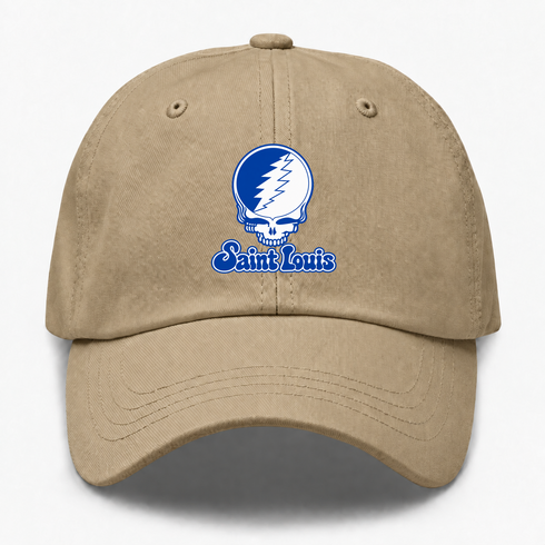 Saint Louis Stealie Premium Unisex Dad Hat — Design: Saint Louis University — Khaki