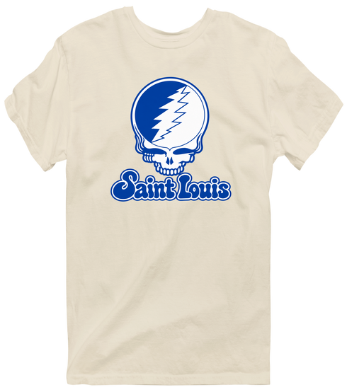 Saint Louis Stealie Premium Unisex T-Shirt — Design: Saint Louis University — Sand