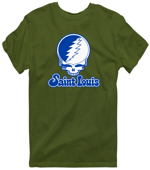 Saint Louis Stealie Premium Unisex T-Shirt — Design: Saint Louis University — Military Green