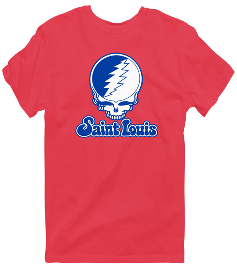 Saint Louis Stealie Premium Unisex T-Shirt — Design: Saint Louis University — Heather Red