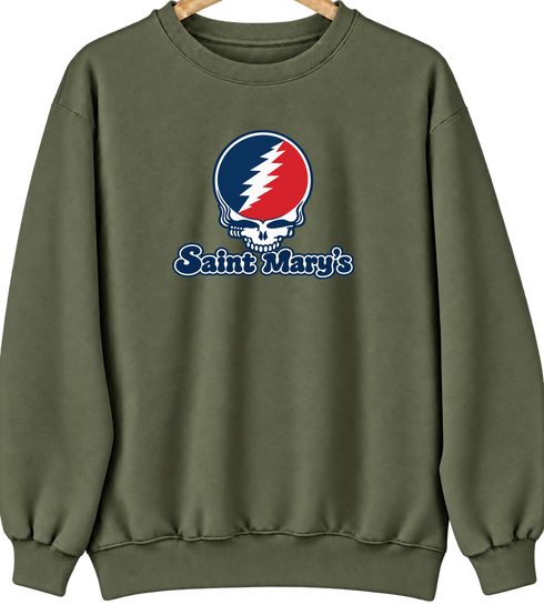 Saint Mary’s Stealie Premium Unisex Crewneck — Design: Saint Mary’s College of California — Military Green