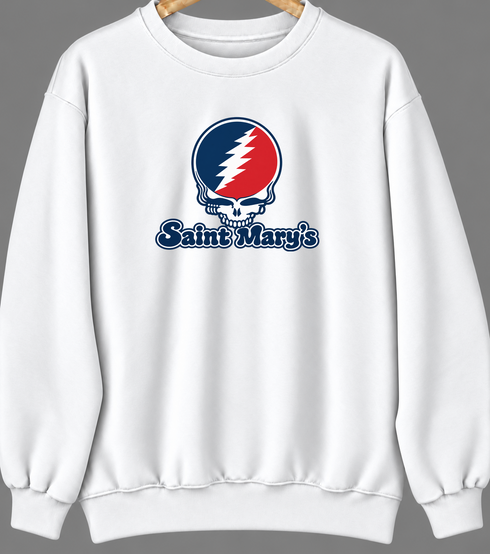 Saint Mary’s Stealie Premium Unisex Crewneck — Design: Saint Mary’s College of California — White