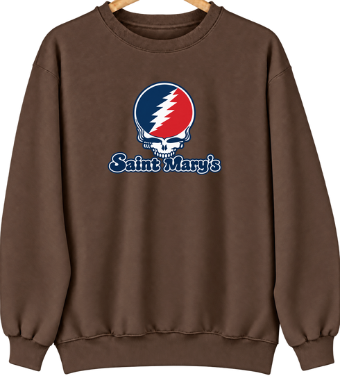Saint Mary’s Stealie Premium Unisex Crewneck — Design: Saint Mary’s College of California — Brown
