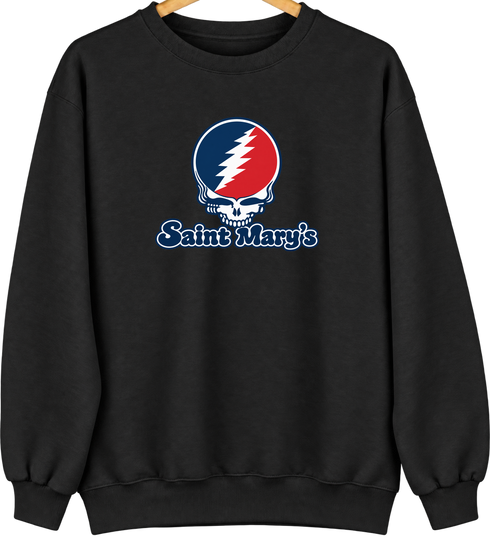 Saint Mary’s Stealie Premium Unisex Crewneck — Design: Saint Mary’s College of California — Black