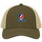 Saint Mary’s Stealie Premium Unisex Trucker Cap — Design: Saint Mary’s College of California — Moss/Khaki