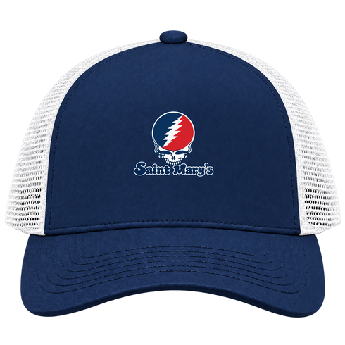 Saint Mary’s Stealie Premium Unisex Trucker Cap — Design: Saint Mary’s College of California — Navy/White