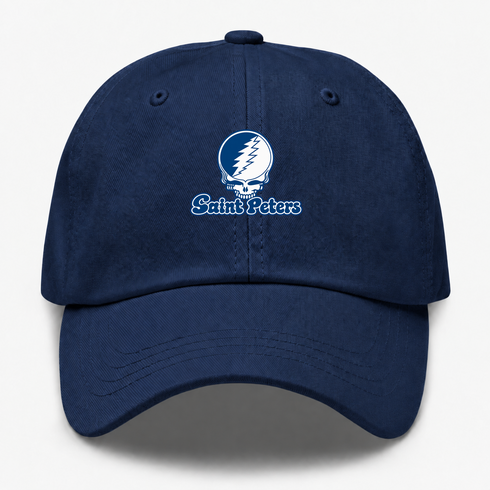 Saint Peters Stealie Premium Unisex Dad Hat — Design: Saint Peters University — Navy