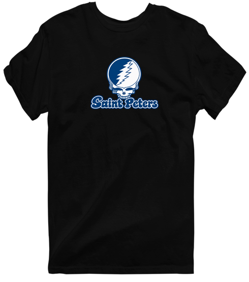 Saint Peters Stealie Premium Unisex T-Shirt — Design: Saint Peters University — Black