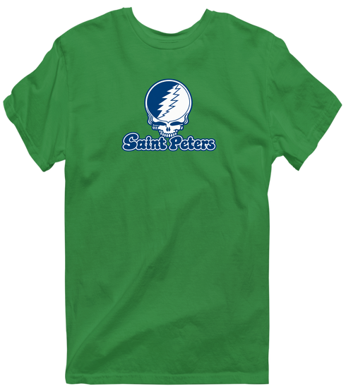 Saint Peters Stealie Premium Unisex T-Shirt — Design: Saint Peters University — Irish Green