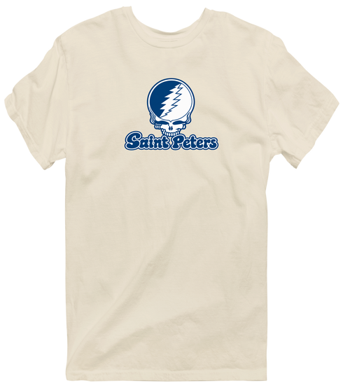 Saint Peters Stealie Premium Unisex T-Shirt — Design: Saint Peters University — Sand