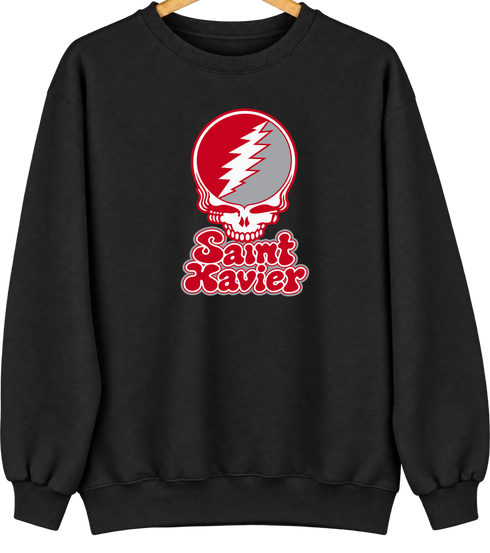 Saint Xavier Stealie Premium Unisex Crewneck — Design: Saint Xavier of Georgia — Black